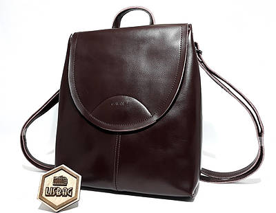 Жіночий повсякденний класичний рюкзак-сумка Galanty з натуральної шкіри,колір Темно-коричневий