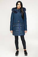 Женское комбинированное зимнее Пальто П-1069 н/м Cost, размер 44