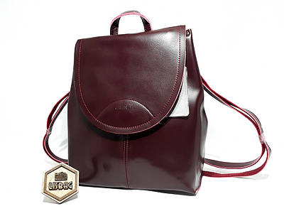 Жіночий повсякденний Бордовий класичний рюкзак-сумка Galanty з натуральної шкіри