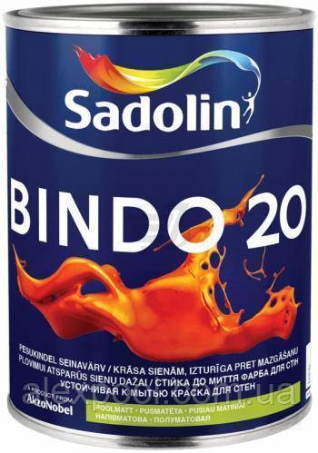 Фарба Sadolin BINDO 20 - напівматова фарба для стін і стель, білий BW, 10 л.