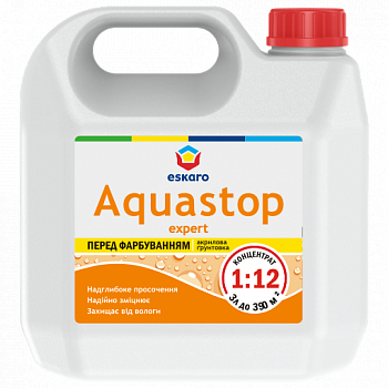 Мелкодисперсная глибокопроникаюча грунтовка-концентрат Eskaro Aquastop Expert 3л