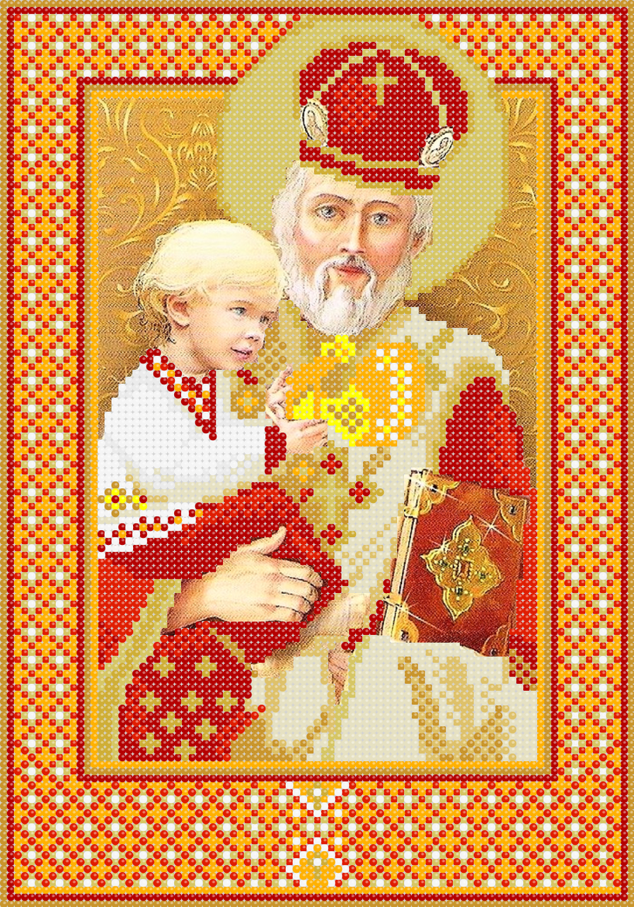 Схема для вишивки бісером Св . Микола
