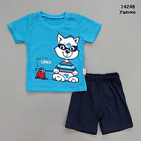 Уцінка - Літній костюм "Енотик" для хлопчика. 68 см