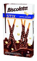 СОЛОМКА «BISCOLATA STIX» В МОЛОЧНОМ ШОКОЛАДЕ С РИСОВЫМИ ШАРИКАМИ