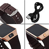 Смарт-годинник (Smart Watch) Розумний годинник DZ09 gold, фото 8