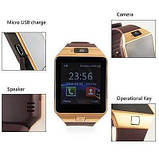 Смарт-годинник (Smart Watch) Розумний годинник DZ09 gold, фото 7