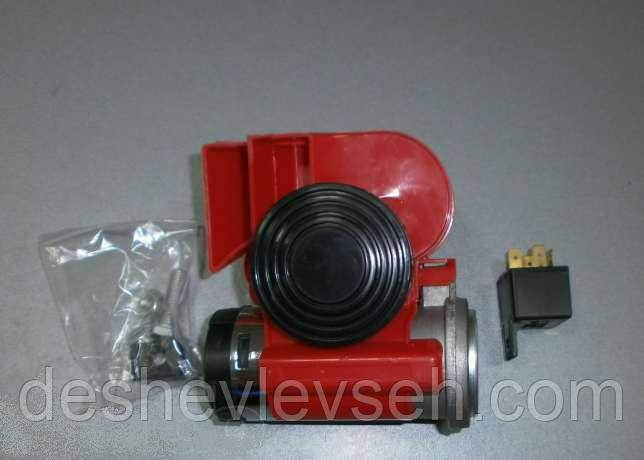 Сигнал звуковий повітряний Nautilus 12В compact (червоний) (СА-10355(50)), (Vitol)