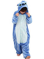 Детский кигуруми стич синий (голубой) р. 100-140 см krd0045