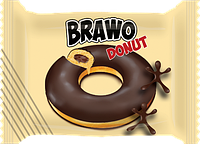 КЕКС «BRAWO DONUT» З ЯКАО НАЧИНКОЮ В ЯКАО-МОЛОЧНОЇ ГЛАЗУРИ