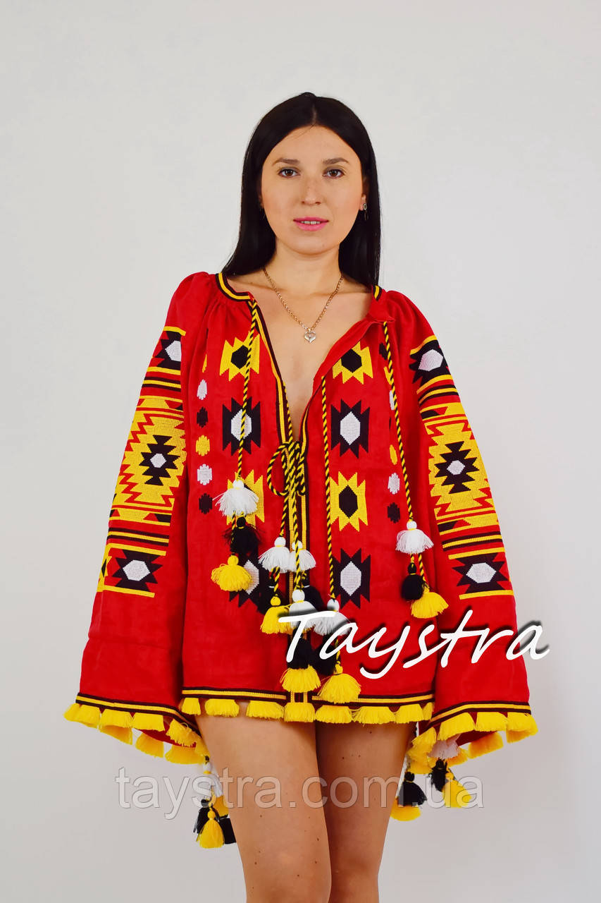 Туніка вишиванка льон, стиль бохошик, вишита тунека вишиванка, Bohemian стиль Віта Кін