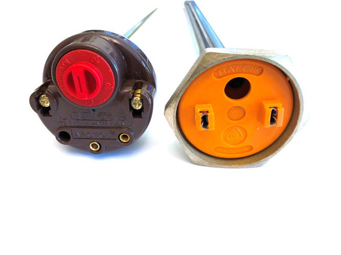 Тэн для чугунной батареи с терморегулятором 1500 W (нержавейка) с ...