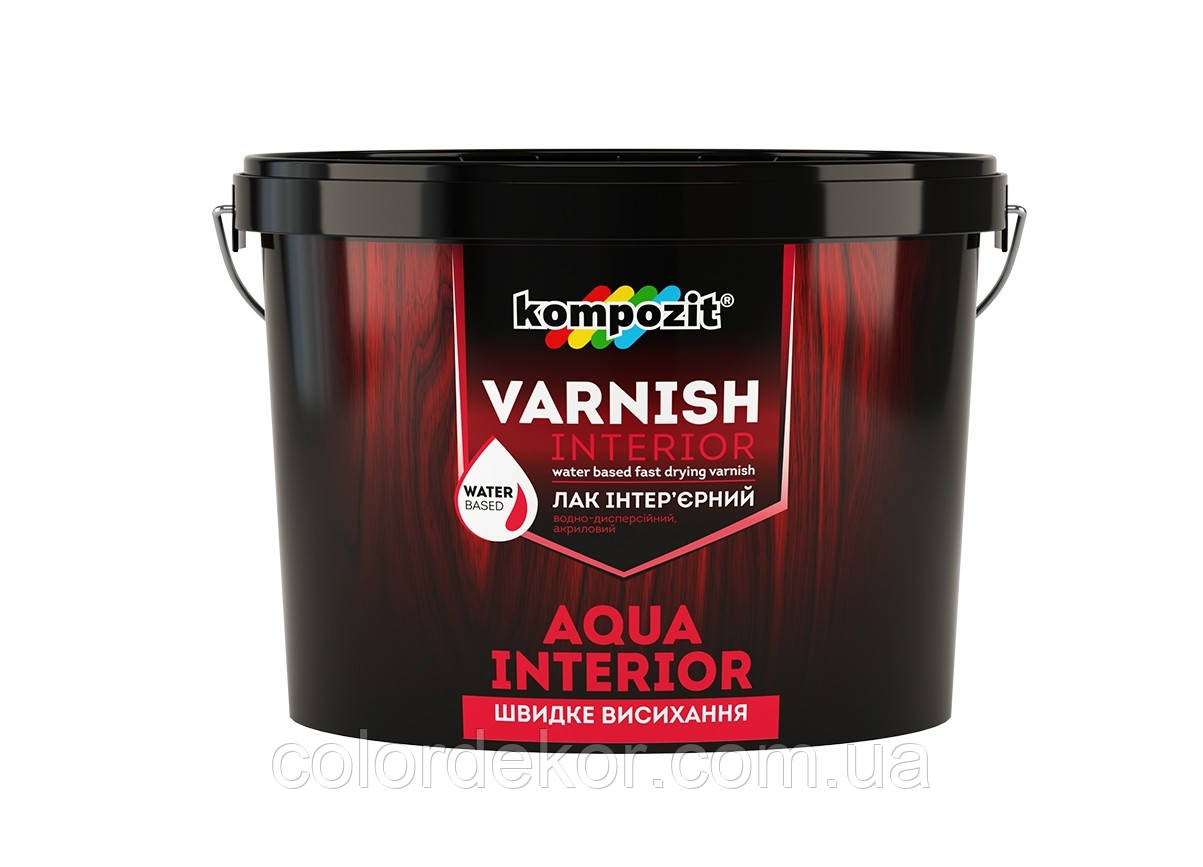 Лак інтер'єрний Kompozit AQUA INTERIOR (глянсовий) 10 л