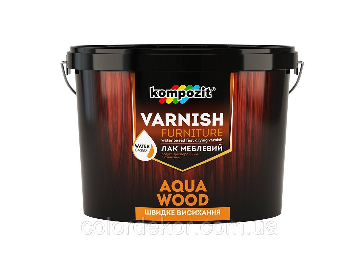 Лак меблевий Kompozit AQUA WOOD (матовий) 0,75 л