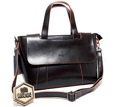 Стильна жіноча шкіряна сумка формату А4 і А5 Шоколадного (темно-коричневого) кольору Новинка