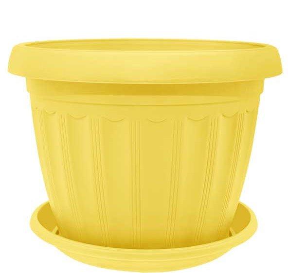 Вазон із підставкою Терра жовтий 0.15 л, фото 1
