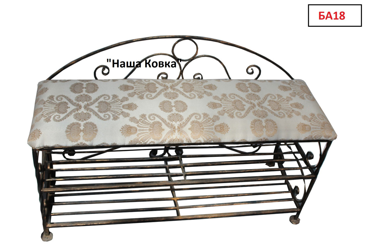 Кована банкетка з поличкою для взуття 90x30 см, фото 1