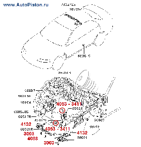 Кліпса кріплення внутрішньої обробки на Mitsubishi, фото 3