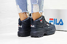 Жіночі високі зимові кросівки Fila,на хутрі,сині 41р, фото 3