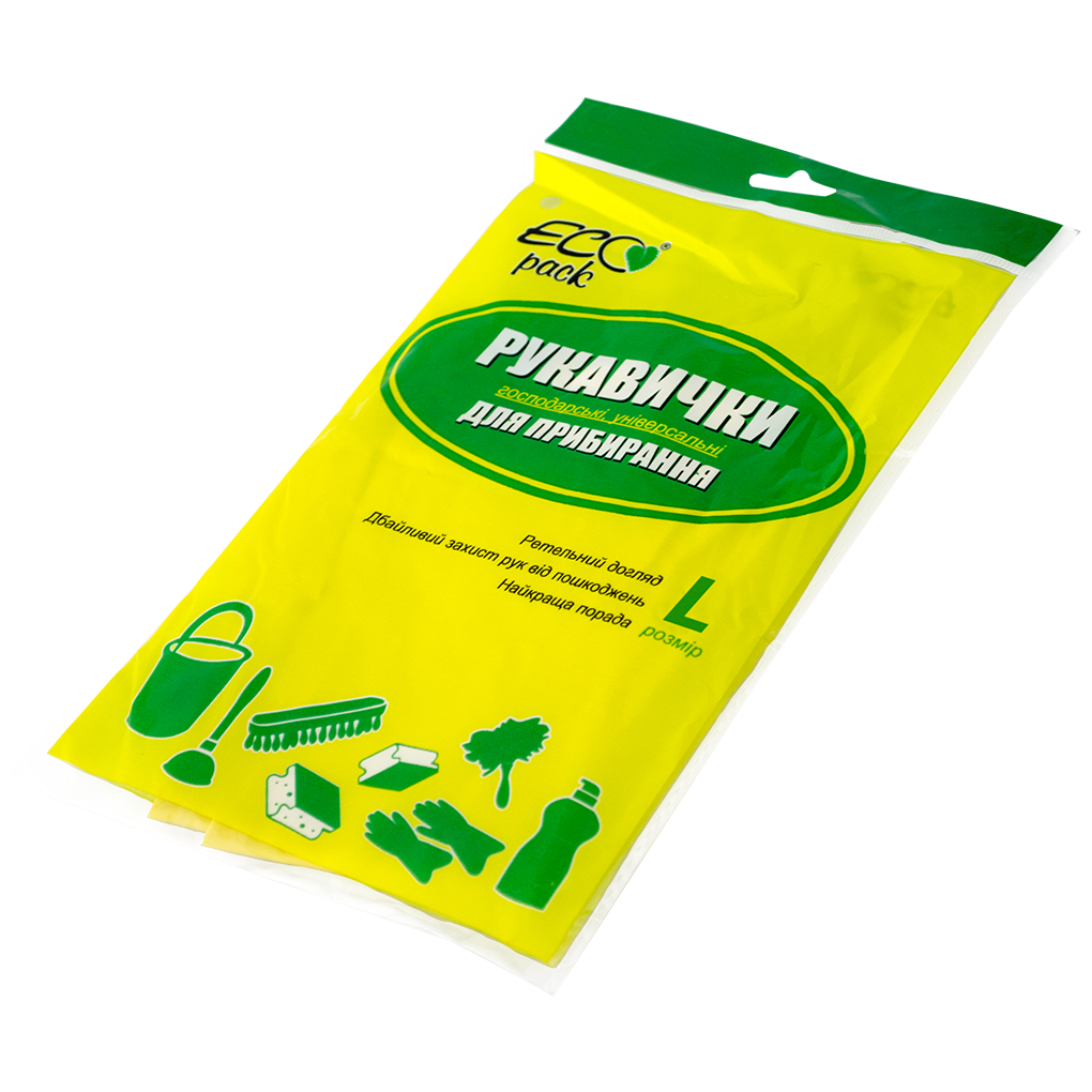 Рукавички латексні для прибирання ТМ "ECOpack"