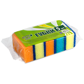 Губки для миття посуду  5 шт. ТМ "ECOpack"