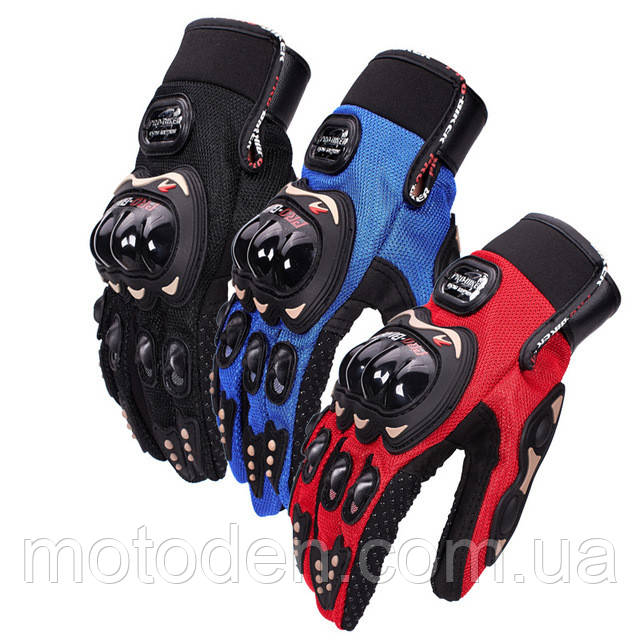 Мото рукавички pro-biker текстильні в асортименті різних кольорів. Розмір L