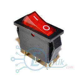 KCD3-102N перемикач клавішний 16A 250V 3pin з підсвіткою