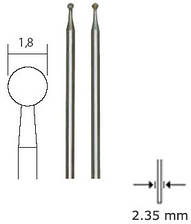 PROXXON 28222, Бори з алмазним напиленням (сфера, 1,8 мм, 2 шт.)