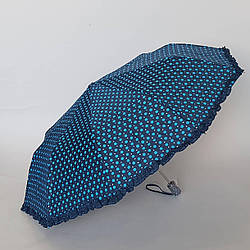 Зонт жіночий в горошок з рюшой