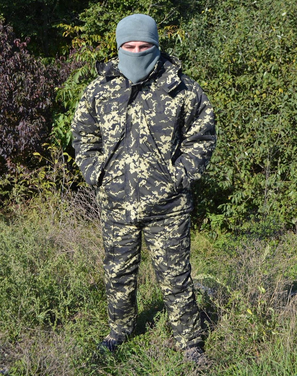 Костюм зимовий куртка довга + штани Піксель р. 48-50, фото 1