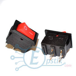 KCD1-101 перемикач 6A 250V 2pin червоний (ON-OFF)