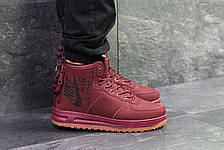 Високі чоловічі кросівки Nike Air Force,бордові,на хутрі 44р, фото 3
