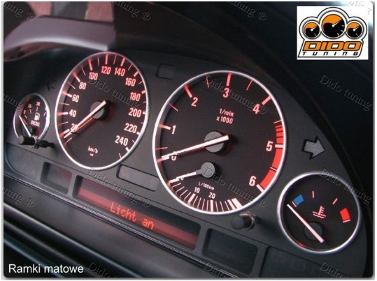 КІЛЬЦЯ НА ПРИБОРОРИ BMW 5 E39 / BMW 7 E38 / BMW X5 E53 (МАТОВНІ)