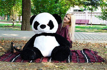 Плюшева панда 140 см Чорний\Білий