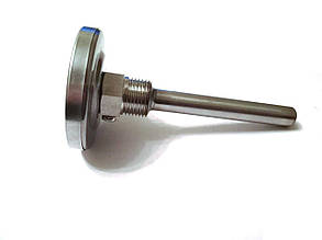 Термометр біметалічний Pakkens ø63мм / Tmax=400°С / Трубка 100мм / Різьба 1/2" / Туреччина, фото 3