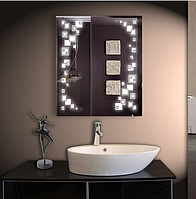 Зеркало 68*80 см с Led подсветкой Настенное зеркало с лед подсветкой для ванной комнаты