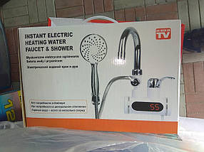 Проточний водонагрівач електричний на кран бойлер із душем delimano 3000 Вт, фото 4