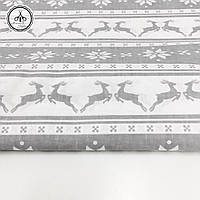 Польська бавовняна тканина "олені сірі новорічні на білому", фото 2