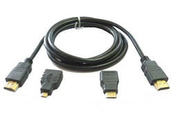 Кабель Hdmi на Hdmi 1.5 м 3 в 1 micro mini hdmi