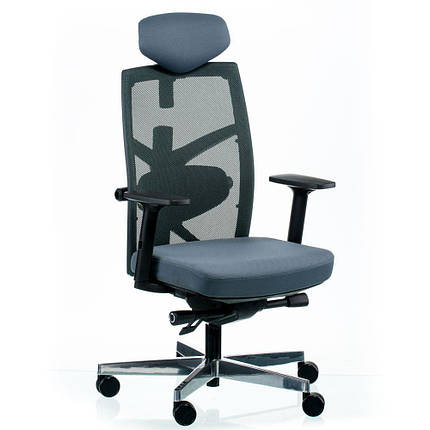 Офісне крісло Tune метал механізм Tilt сидіння тканина спинка сітка сіра (Special4You-ТМ), фото 2