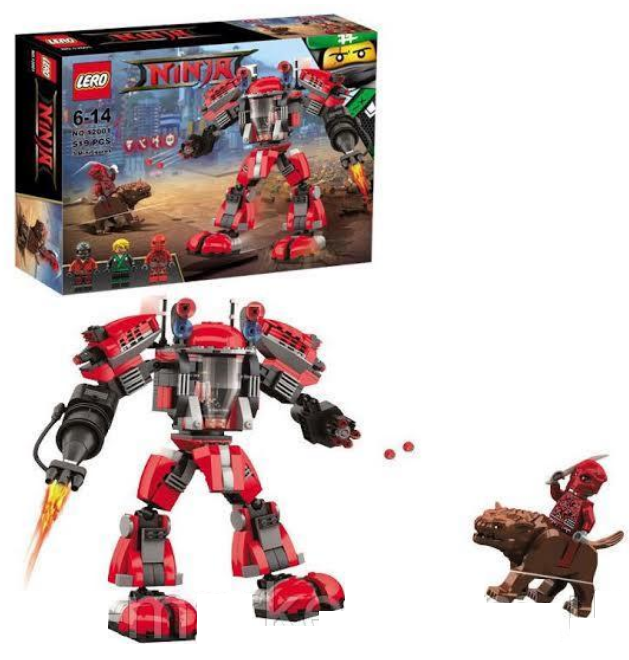 Конструктор Lero Ninja 12001 Вогненний робот Кая, 519 деталей (Аналог LEGO Ninjago 70615)