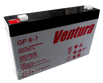Акумуляторна батарея Ventura GP 6-7 6в, 7а / год (AGM), фото 1