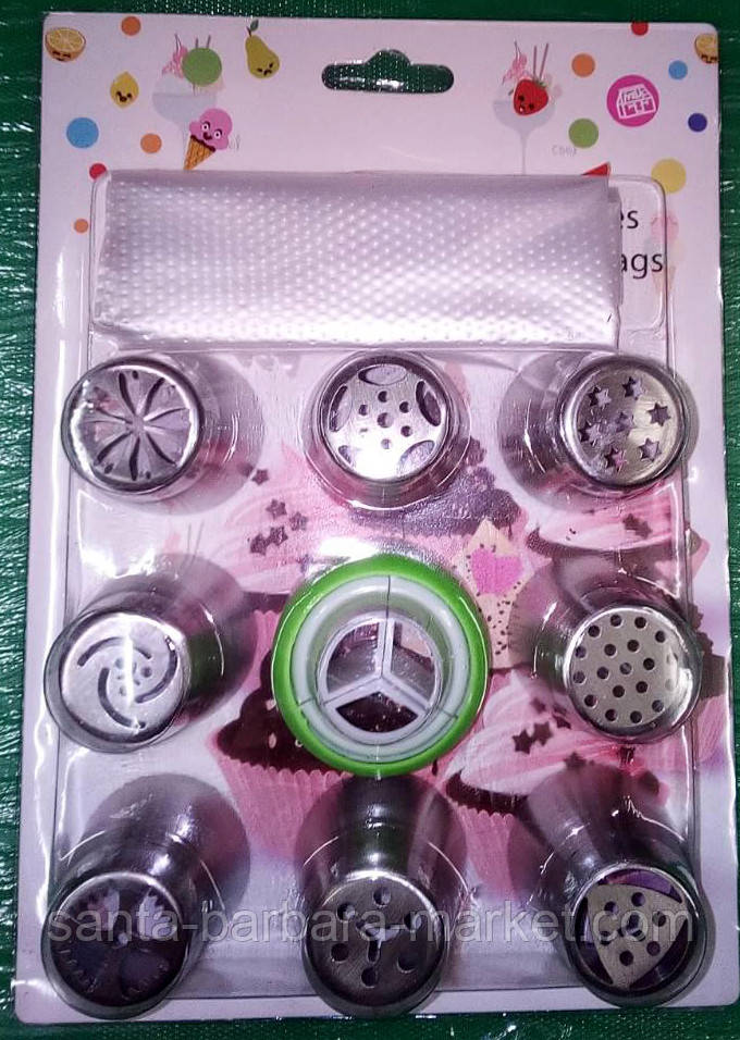 Насадки нержавійка+мішечок+перехід. з 10-ти, фото 1