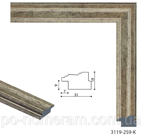 Багетна рама для картини 40 х 50 см PR3119-259-K Сірий