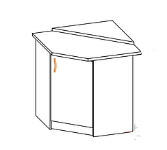 Нижня кутова тумба в кухню з ДСП Н1Д Аліна Мебель Сервіс