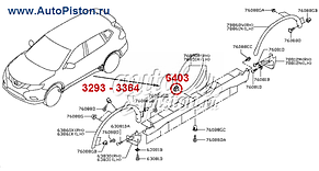 Кліпса кріплення молдингу порога на Ніссан, фото 3
