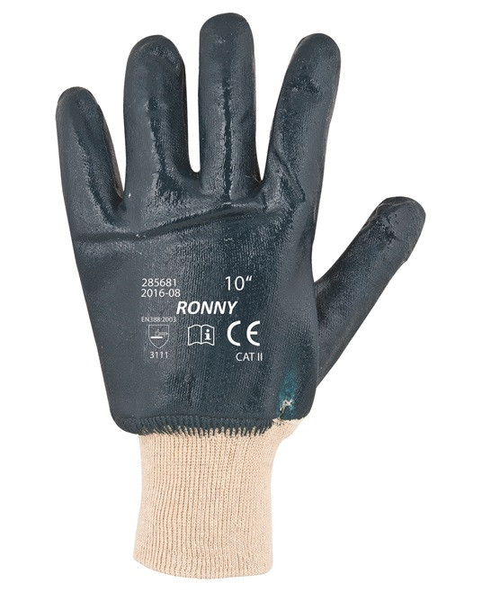 Рукавички трикотажні RONNY з повним нітриловим покриттям (Чехія), фото 1