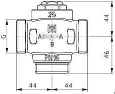 Триходовий змішувальний клапан HERZ Teplomix 60 °C DN25 (1 1/4"), фото 5