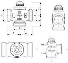 Триходовий розподільний клапан HERZ CALIS-TS-RD DN 25 (1 1/4"), фото 3