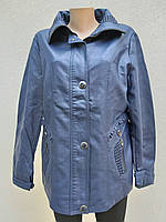Куртка жіноча шкір-вініл 52+ синього кольору