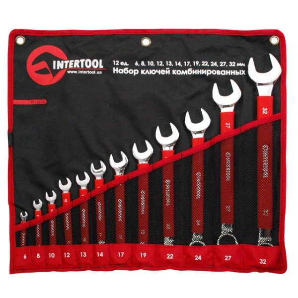 Набір ключів комбінованих Intertool XT-1512 12 шт (ізольована ручка)